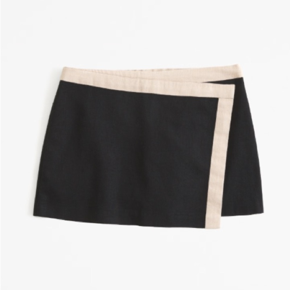 NWT A&F Mid Rise Linen Blend Tailored Mini Skort